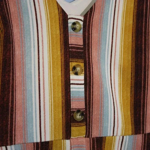 iZ Buyer A-Line Womens Striped Dress Polyester Sleeveless Button Up Front Dress - Picture 5 of 13